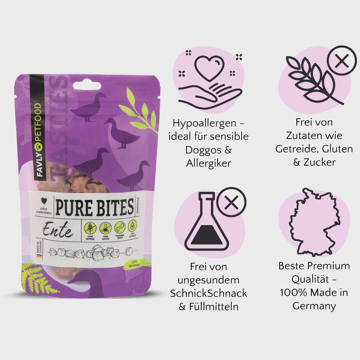 FAVLY Petfood Snacks FAVLY Petfood PURE Bites Ente 720 g