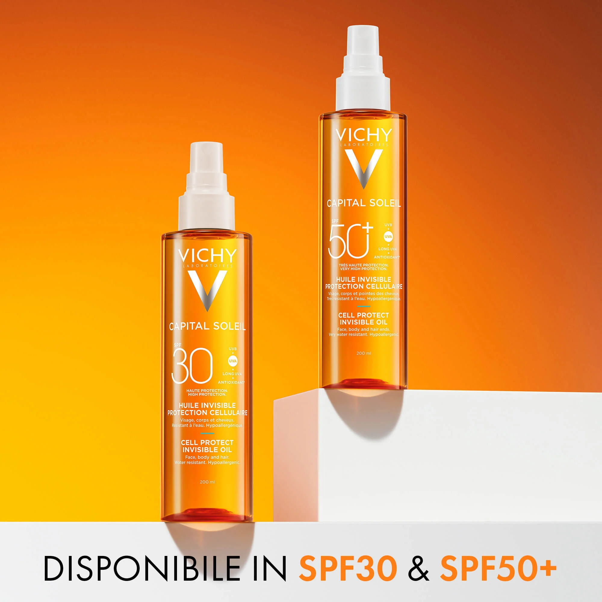 Capital Soleil Cell Protect Invisible Oil SPF30 - Magas védelemű napozóolaj testre, Magas védelemű napozóolaj arcra.