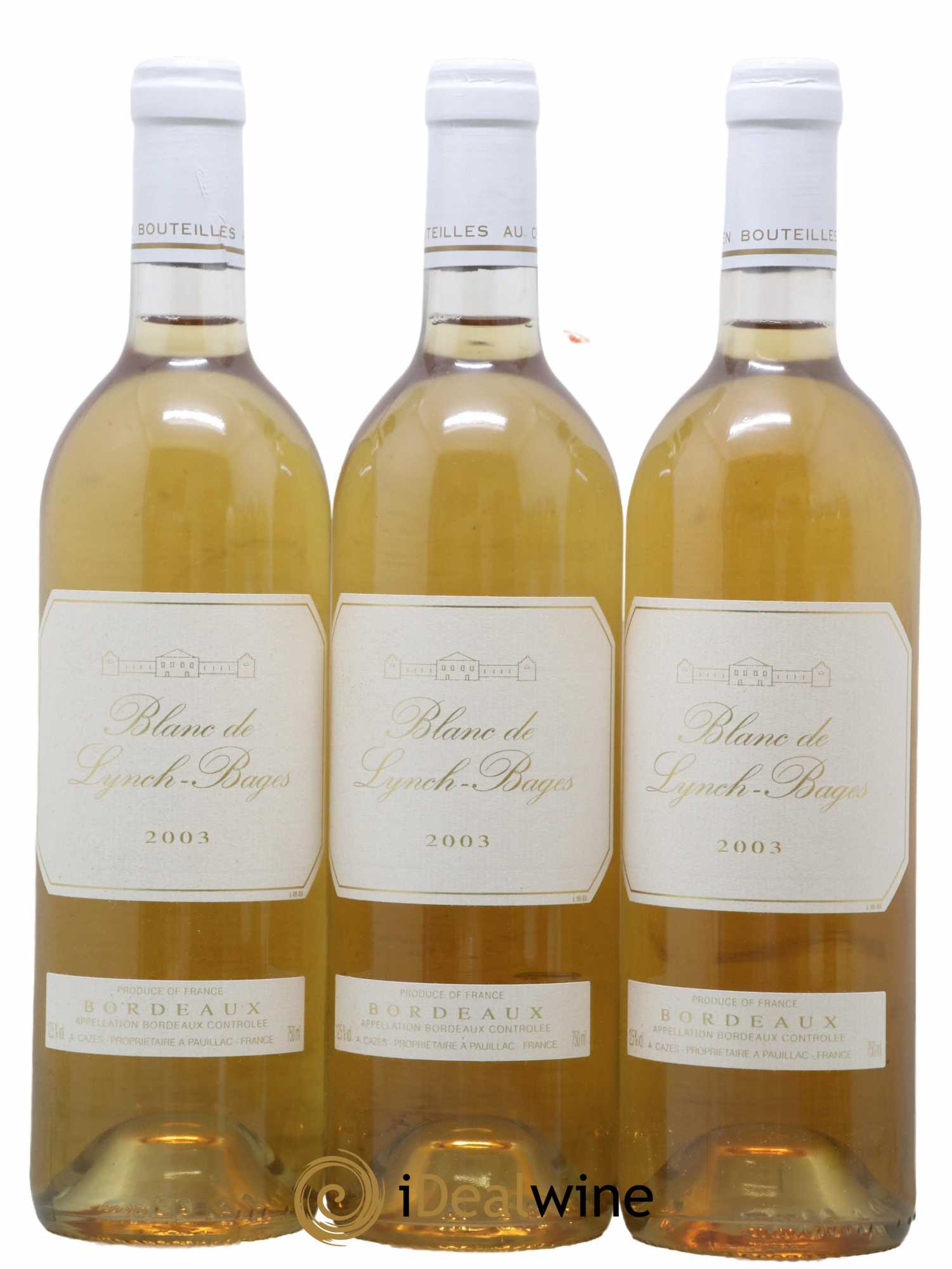 Blanc de Lynch Bages  2003 - Lot de 6 Bouteilles