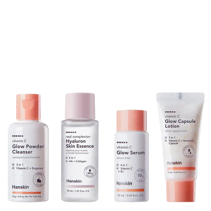Hanskin Glow Skin putni set za njegu kože, posvjetljujući efekat