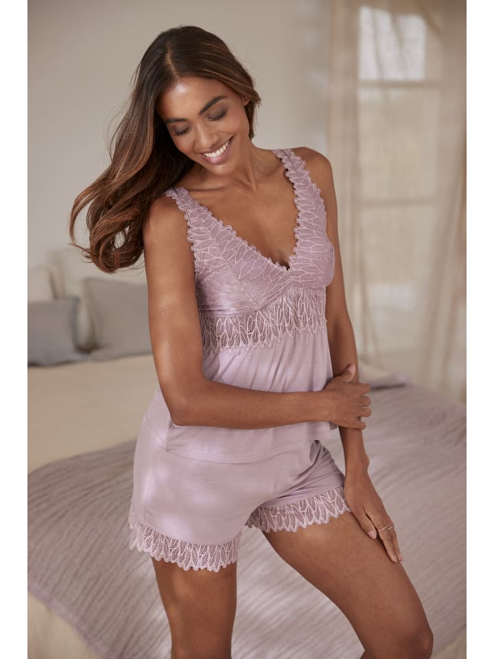 LASCANA Schlafshorts in mauve günstig kaufen