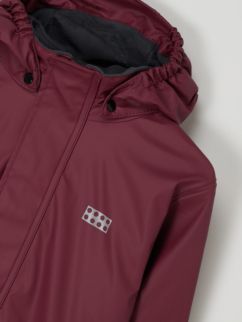 Jacke mit abnehmbarer Kapuze - wasserdicht in bordeaux rot
