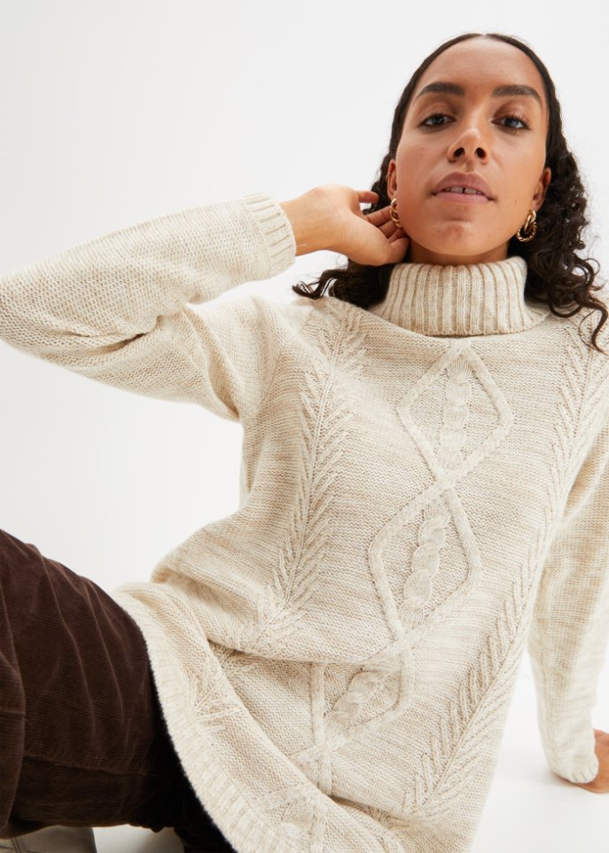 Poncho-Pullover, Langarm