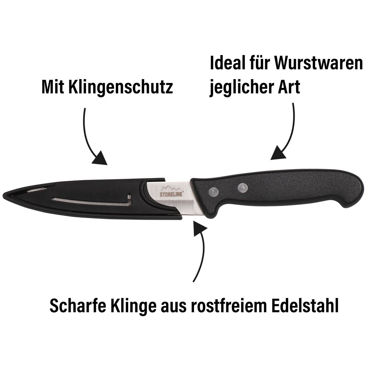 STONELINE® 22,7 cm Wurstmesser, mit Klingenschutz