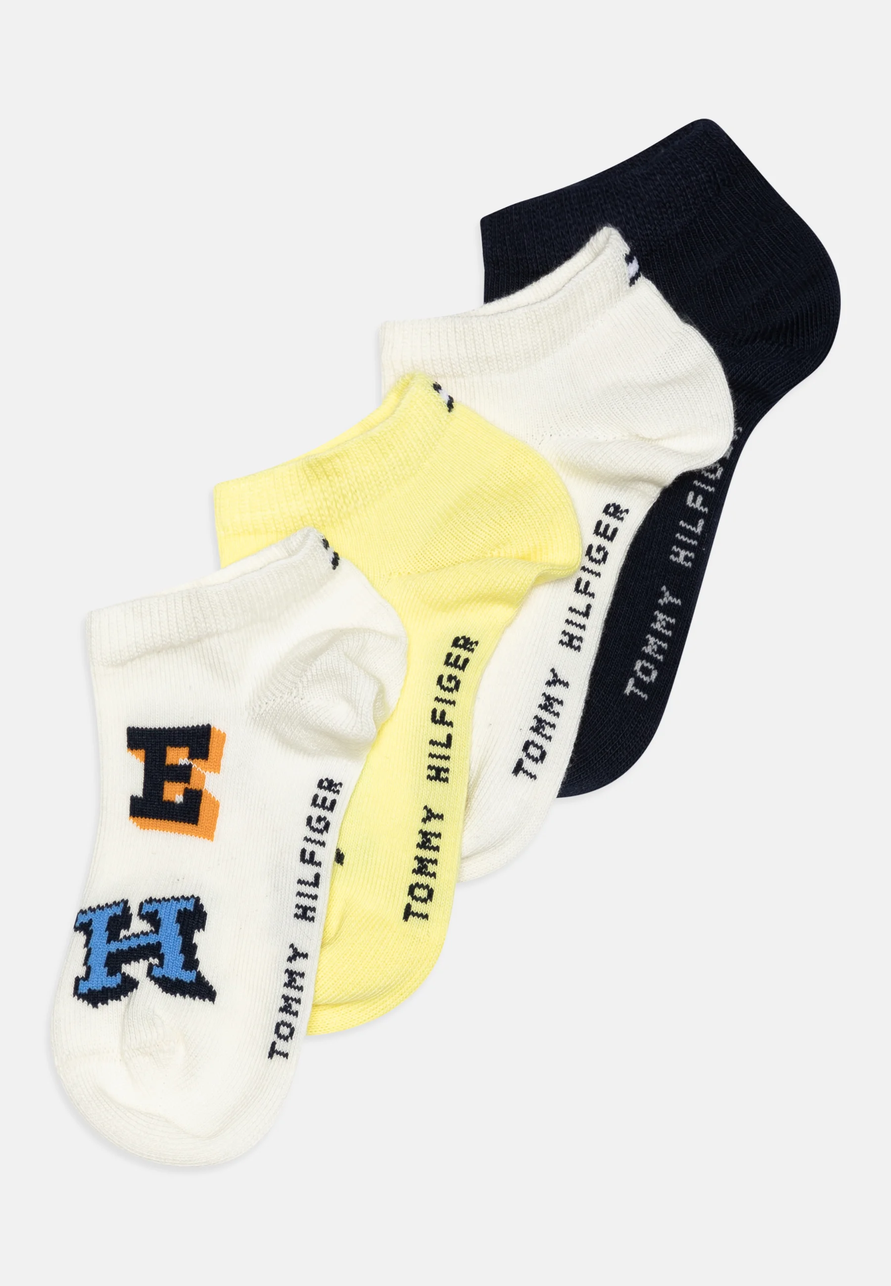 Calcetines unisex Tommy Hilfiger con letras para niños (paquete de 4)