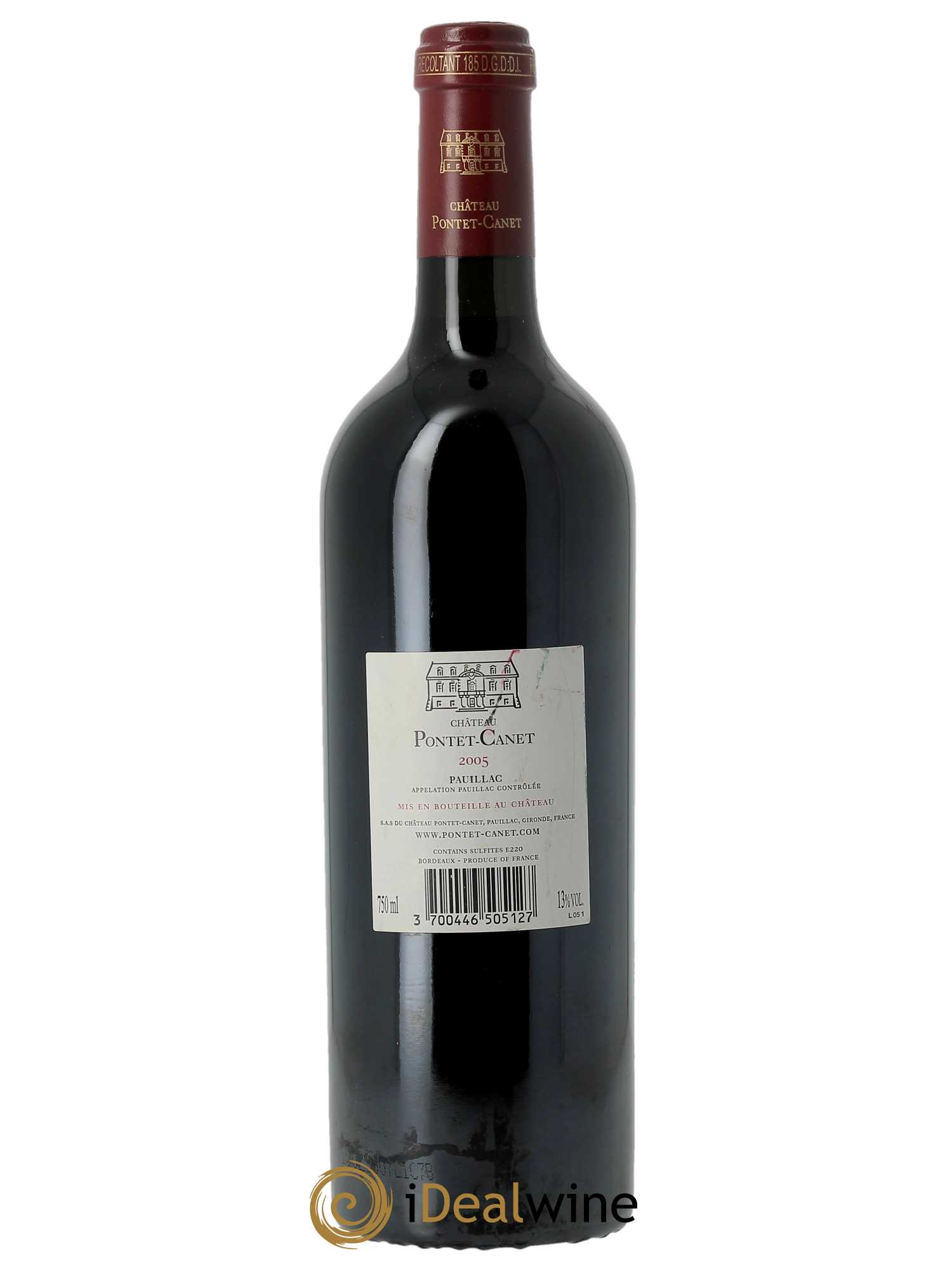 Château Pontet Canet 5ème Grand Cru Classé  2005 - Lot de 1 Bouteille