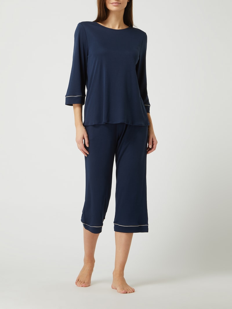 Pyjama aus Lyocell Modell Natural Comfort in dunkelblau