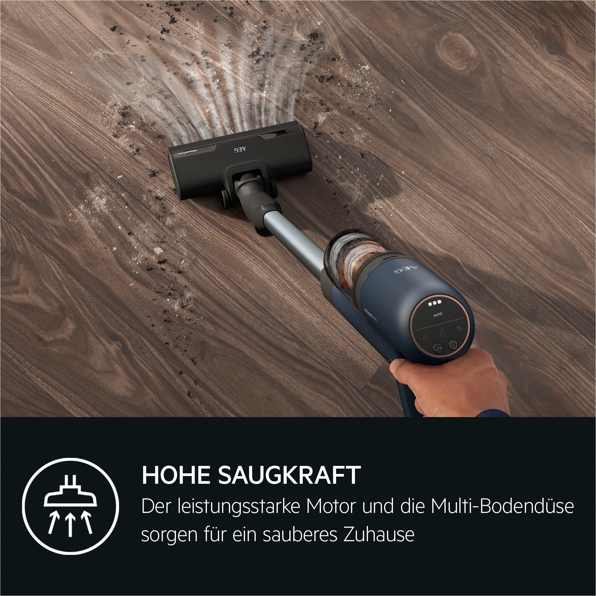 AEG Akku-Hand-und Stielstaubsauger ULTIMATE 7000 (AP71A142XN), beutellos, extrem leicht 2,2 kg, 60 % Recyclingmaterial, bis zu 50 Min. Laufzeit