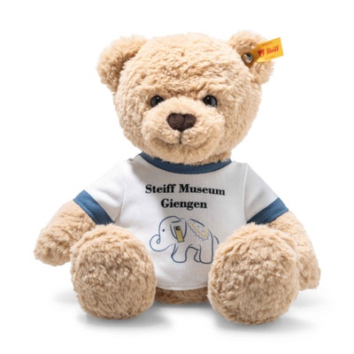 Museumsbär Ben mit Elefäntle T-Shirt, 30 cm, beige