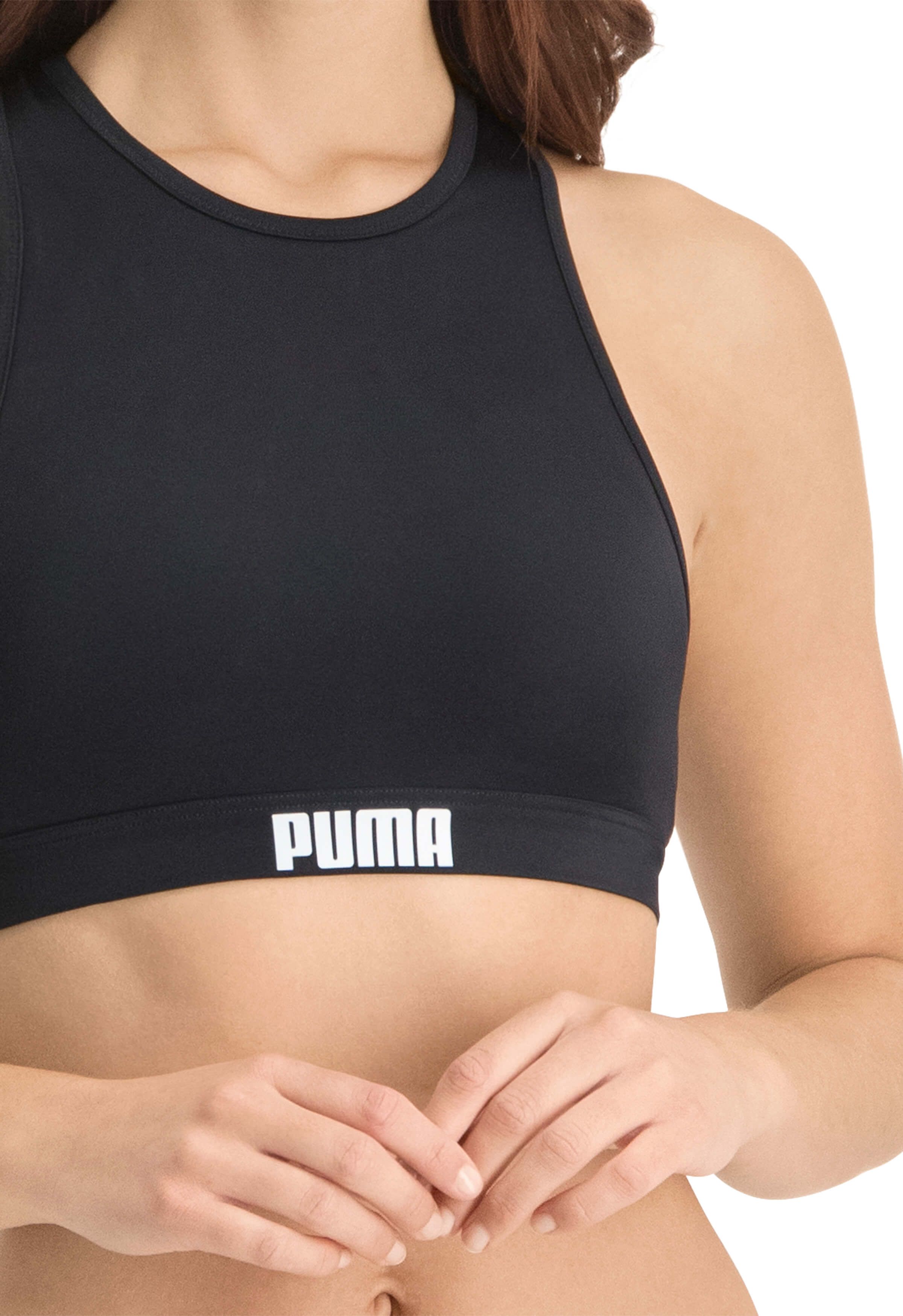 PUMA Racerback schwarzes Damen Bikini-Oberteil