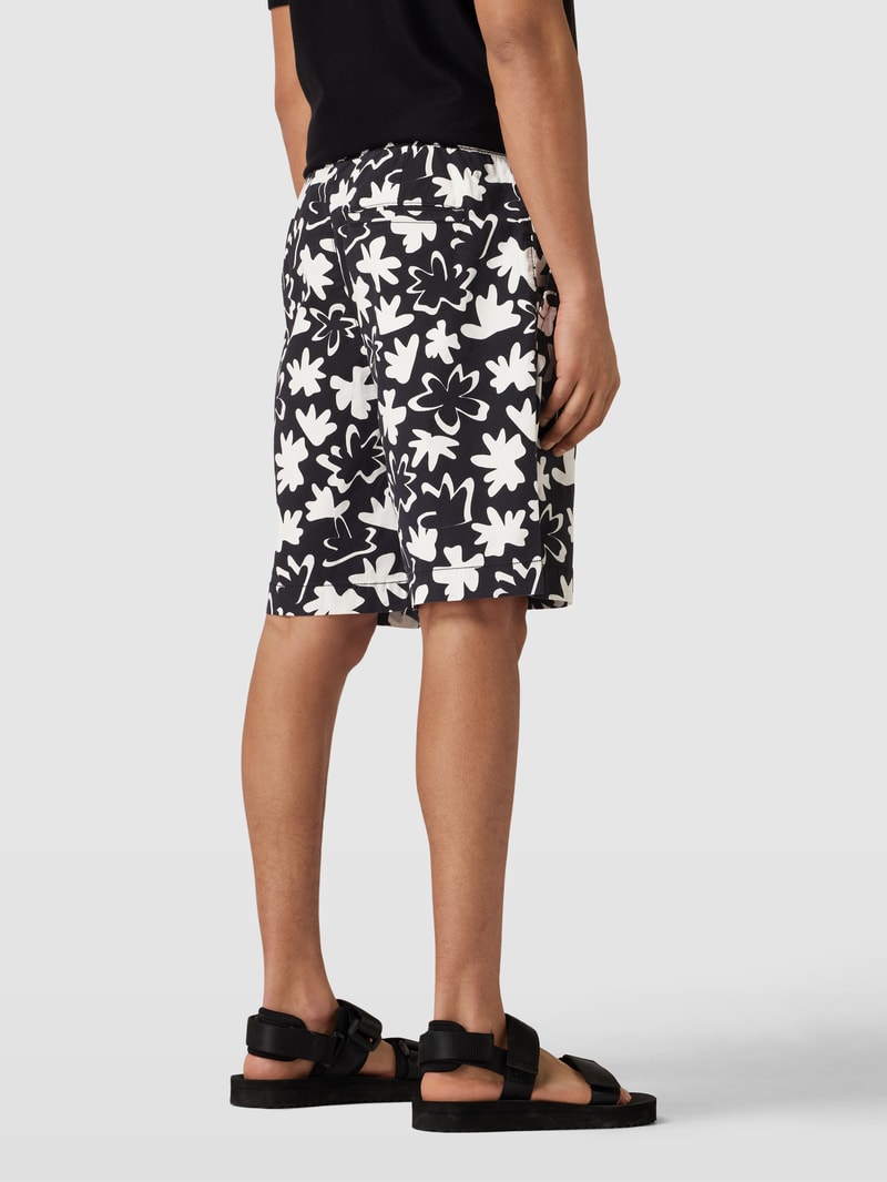 Shorts mit Allover-Muster in schwarz