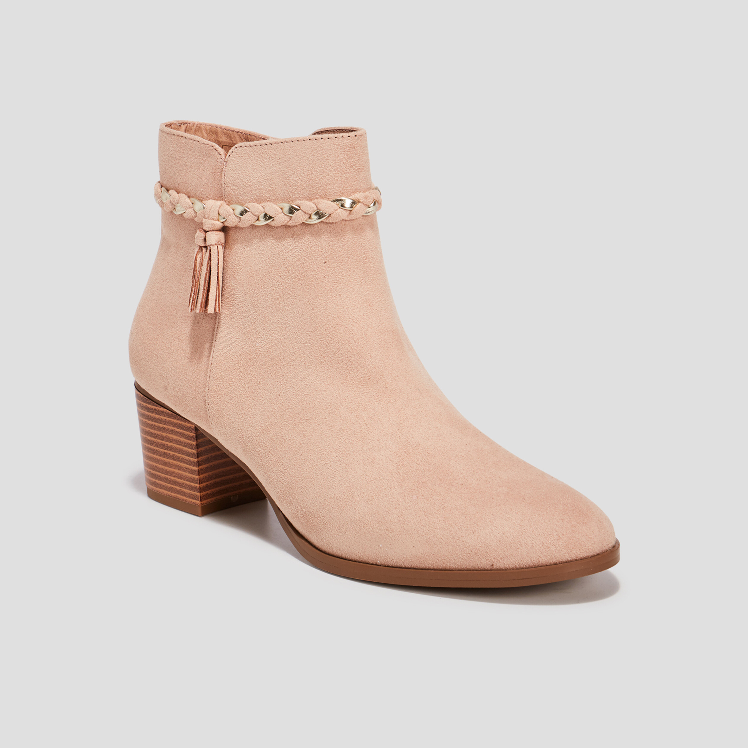 Bottines à détails tressés sable femme | La Halle