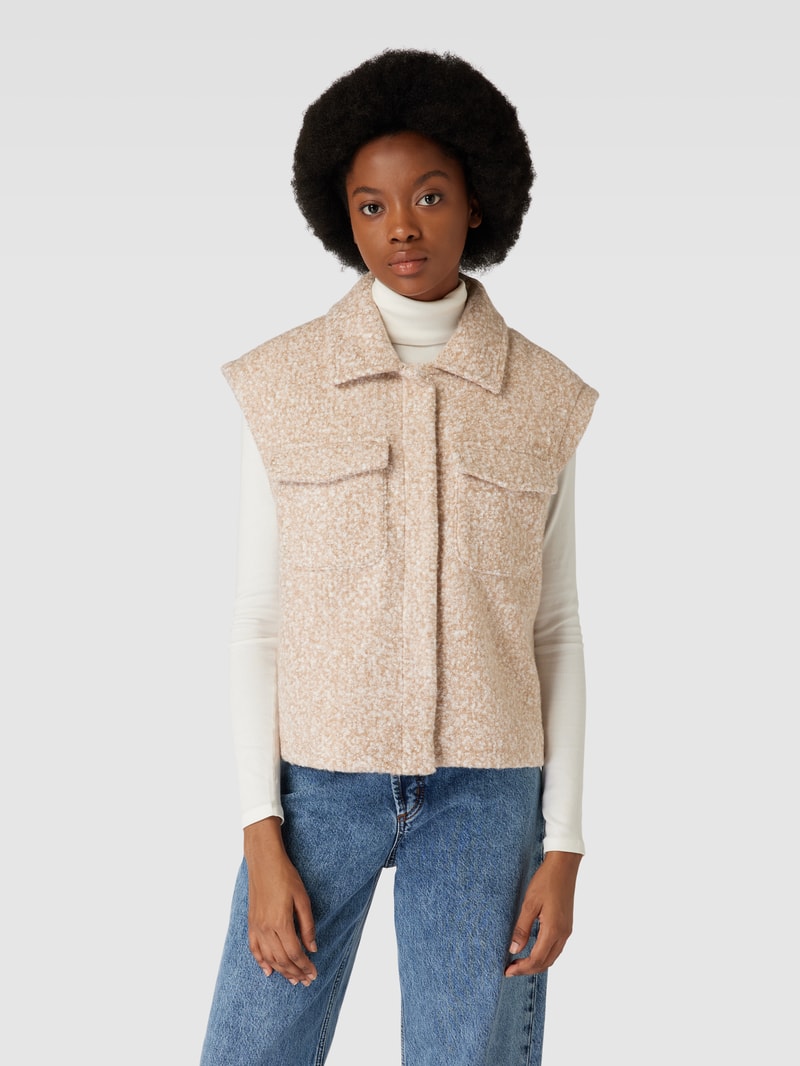 Weste mit Strukturmuster Modell 'Macha' in beige