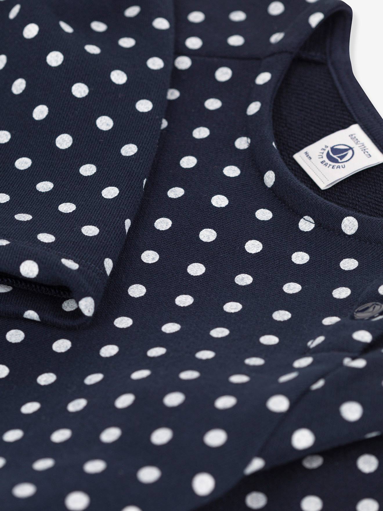 Petit Bateau Mädchen Sweatkleid mit Tupfenmuster PETIT BATEAU - marine