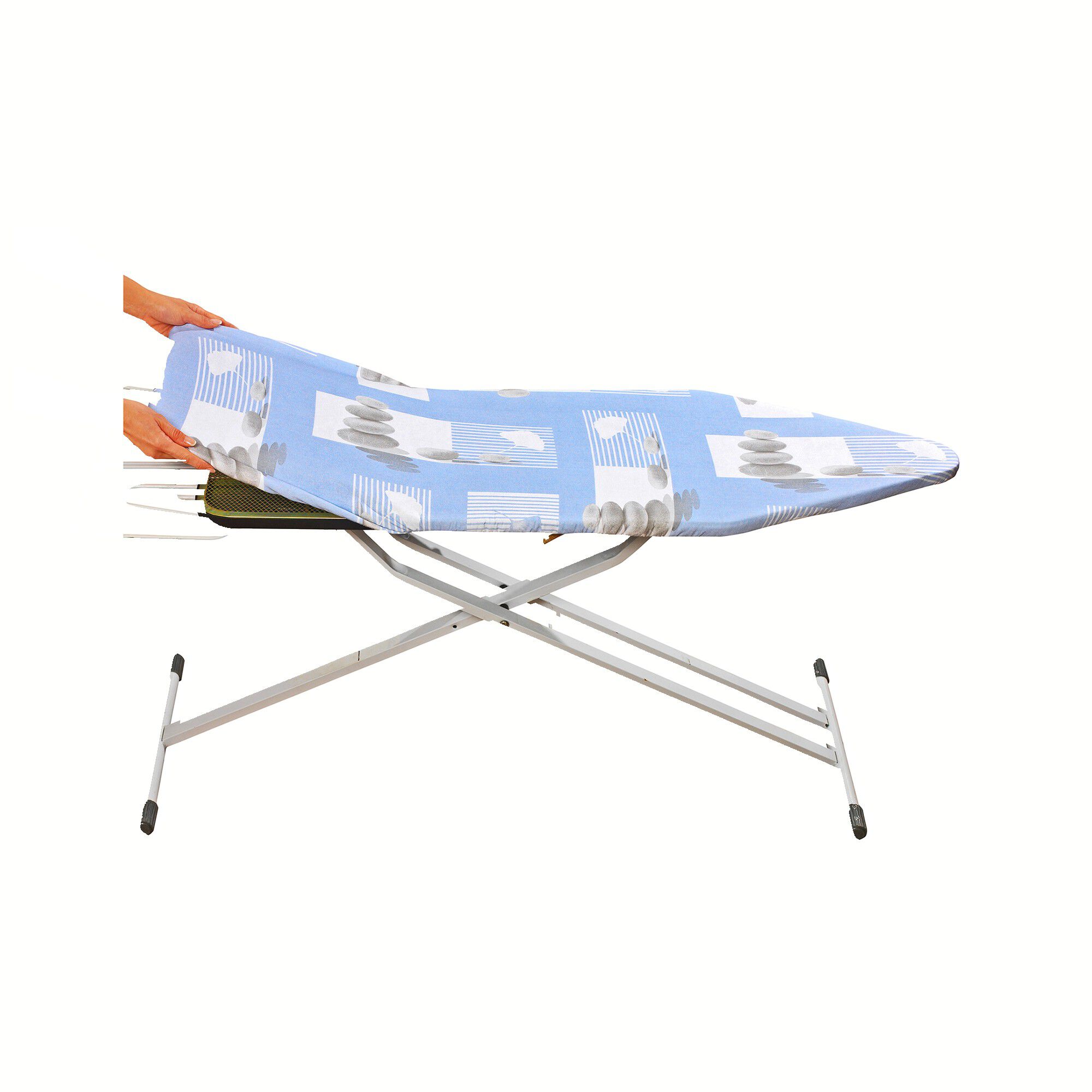 Housse repassage bi-extensible galets