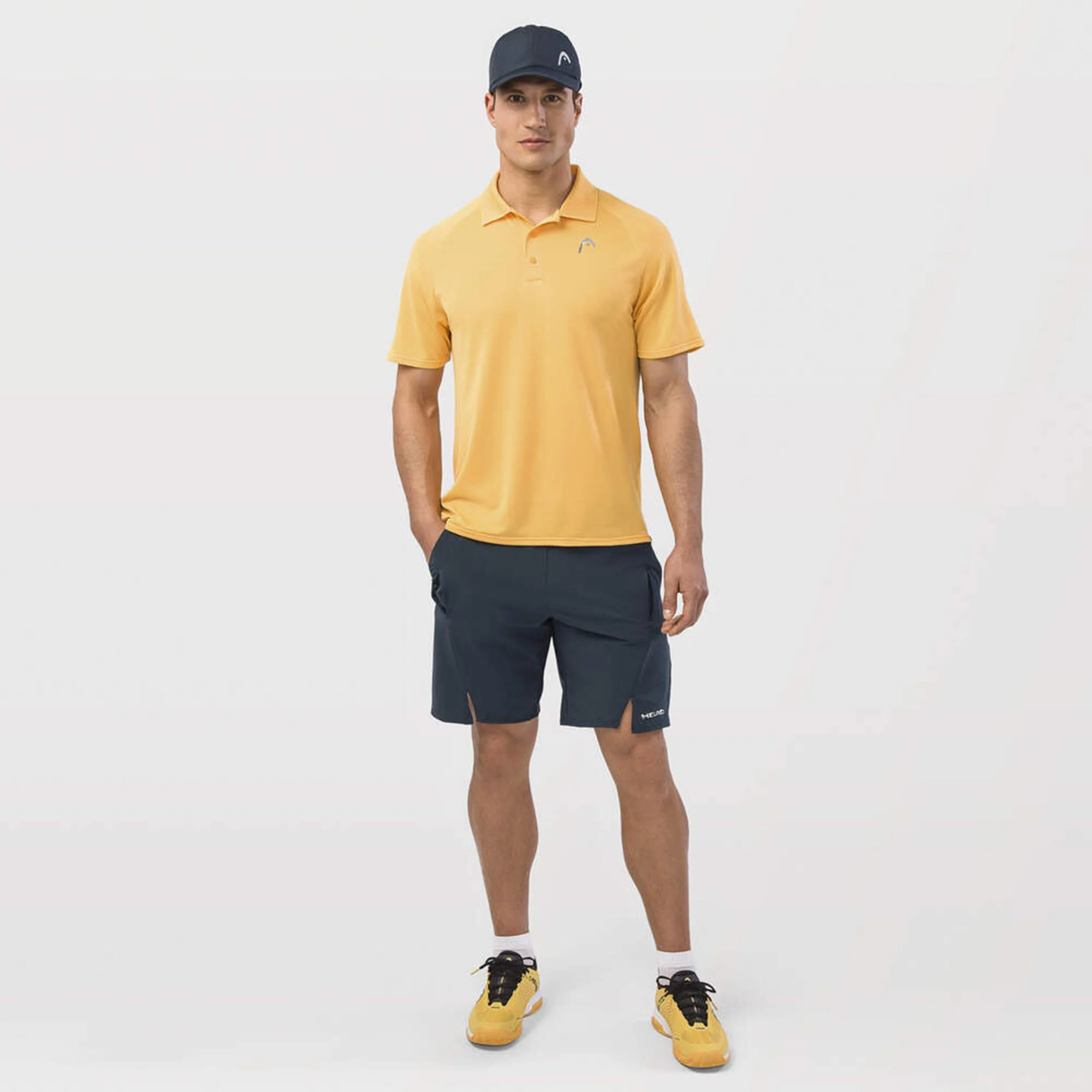 Performance Shorts Herren - Dunkelblau, Goldgelb