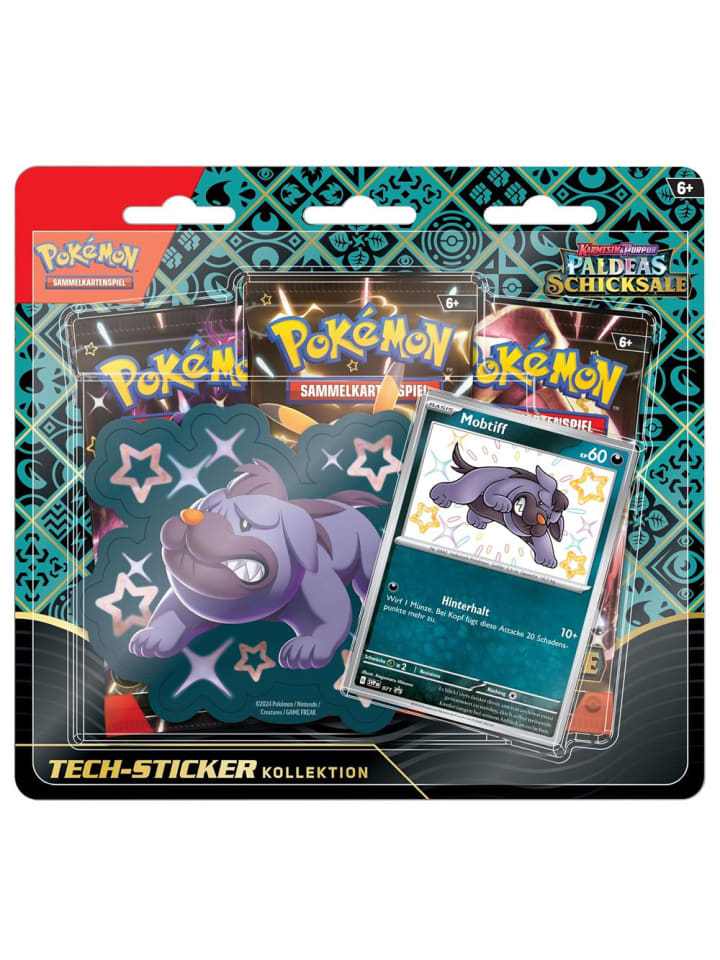 Pokémon Mobtiff | 3 Booster-Packs & Sticker | Pokemon Sammel-Karten deutsch günstig kaufen onesize