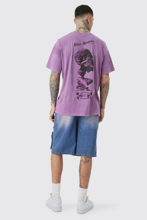 Tall T-Shirt mit Totenkopf-Print
