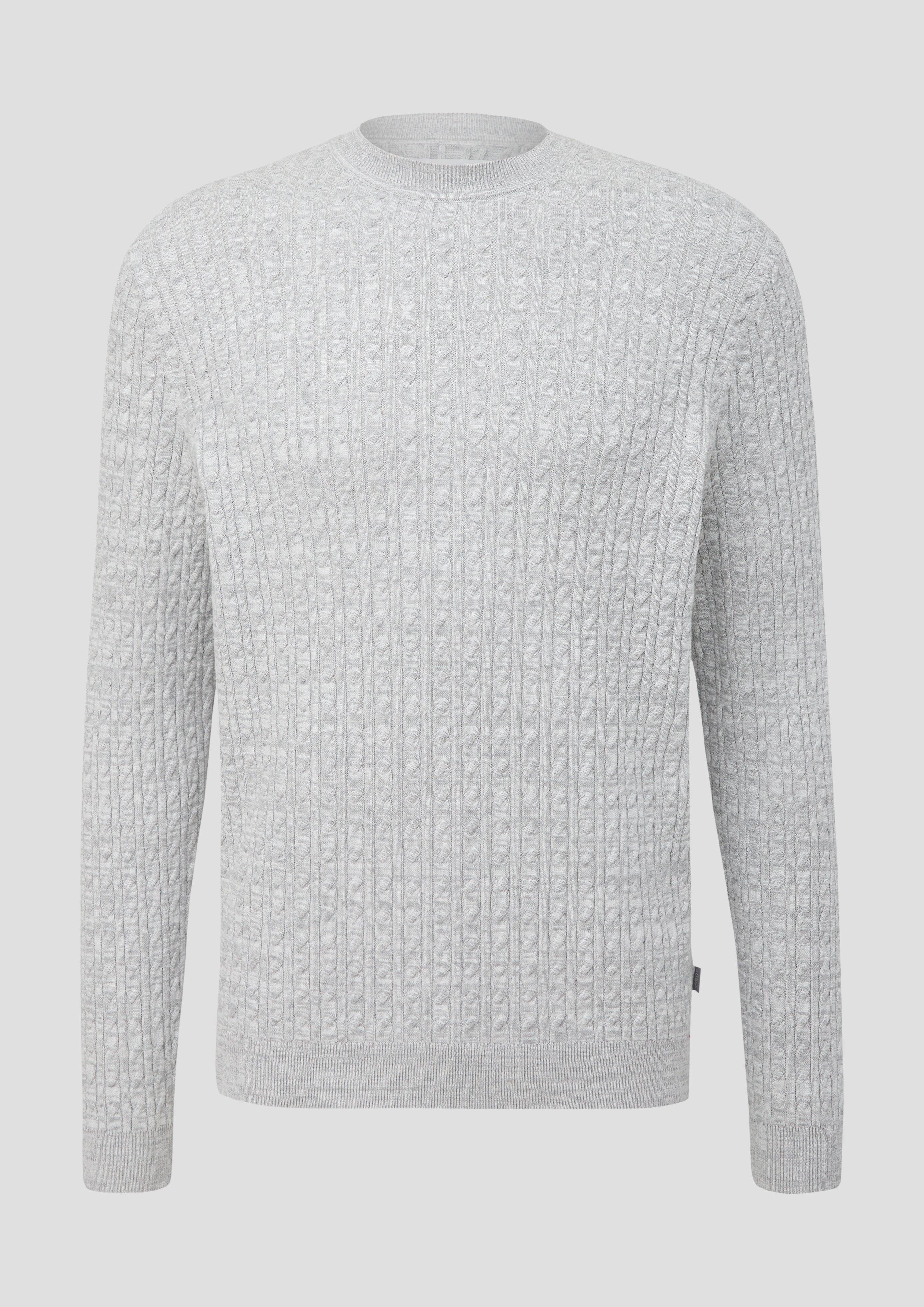Strickpullover mit Zopfmuster  2137431-90X1