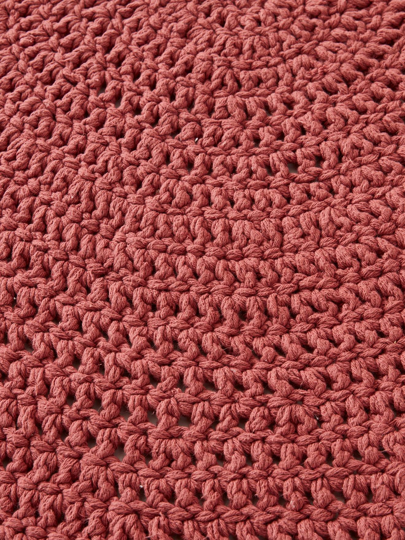 Tapis crochet vieux rose