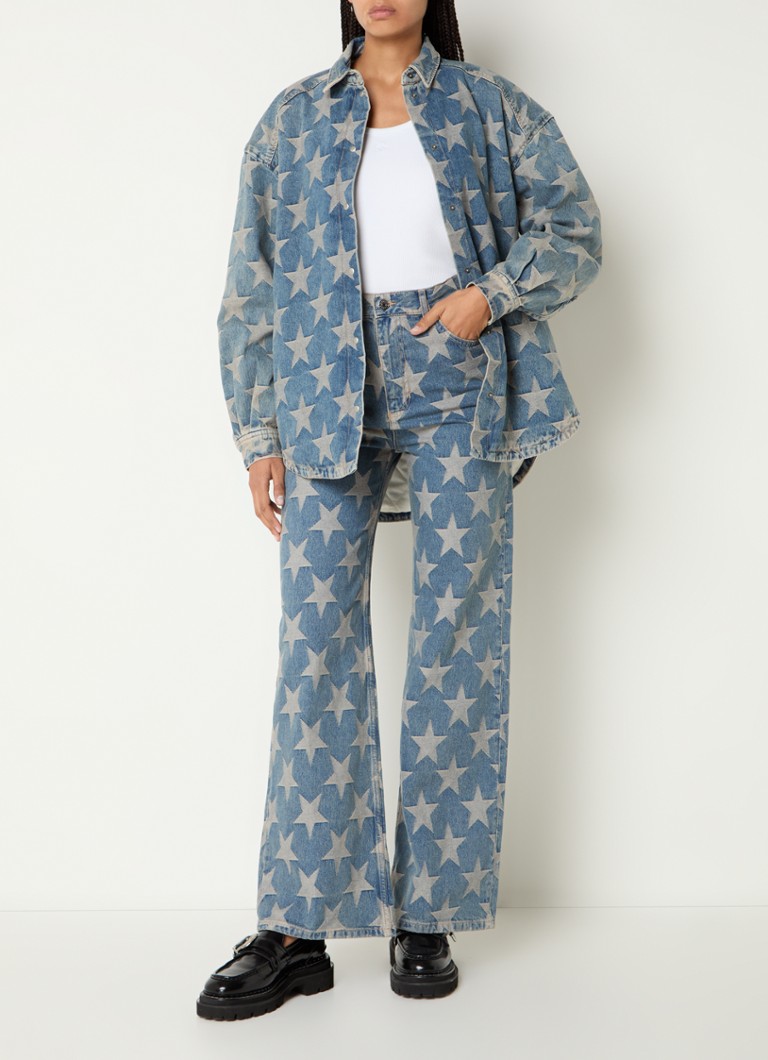 Jachetă matlasată din denim cu broderie de la Sandro Starsky