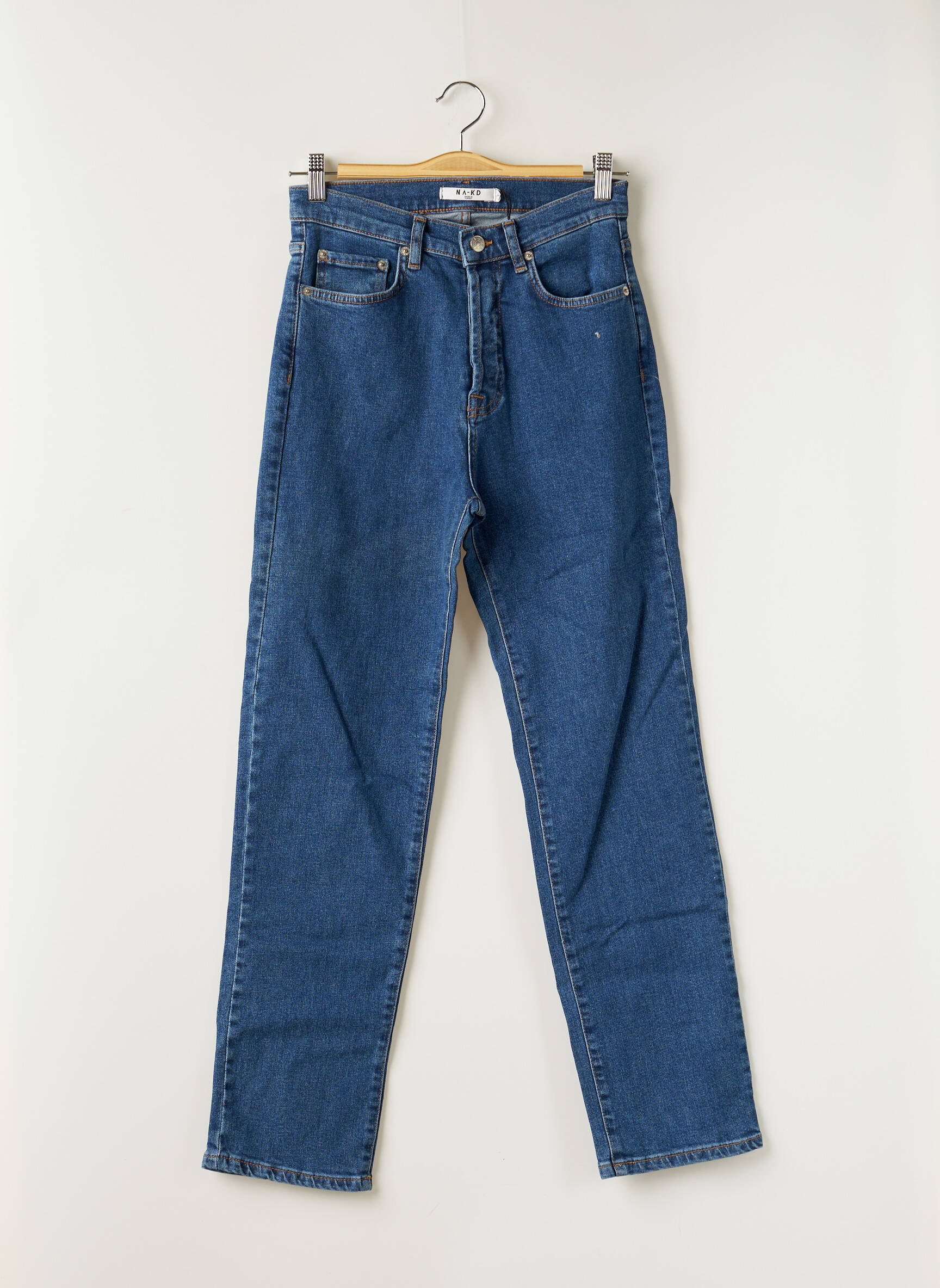 Na Kd Jeans Coupe Droite Femme couleur bleu
