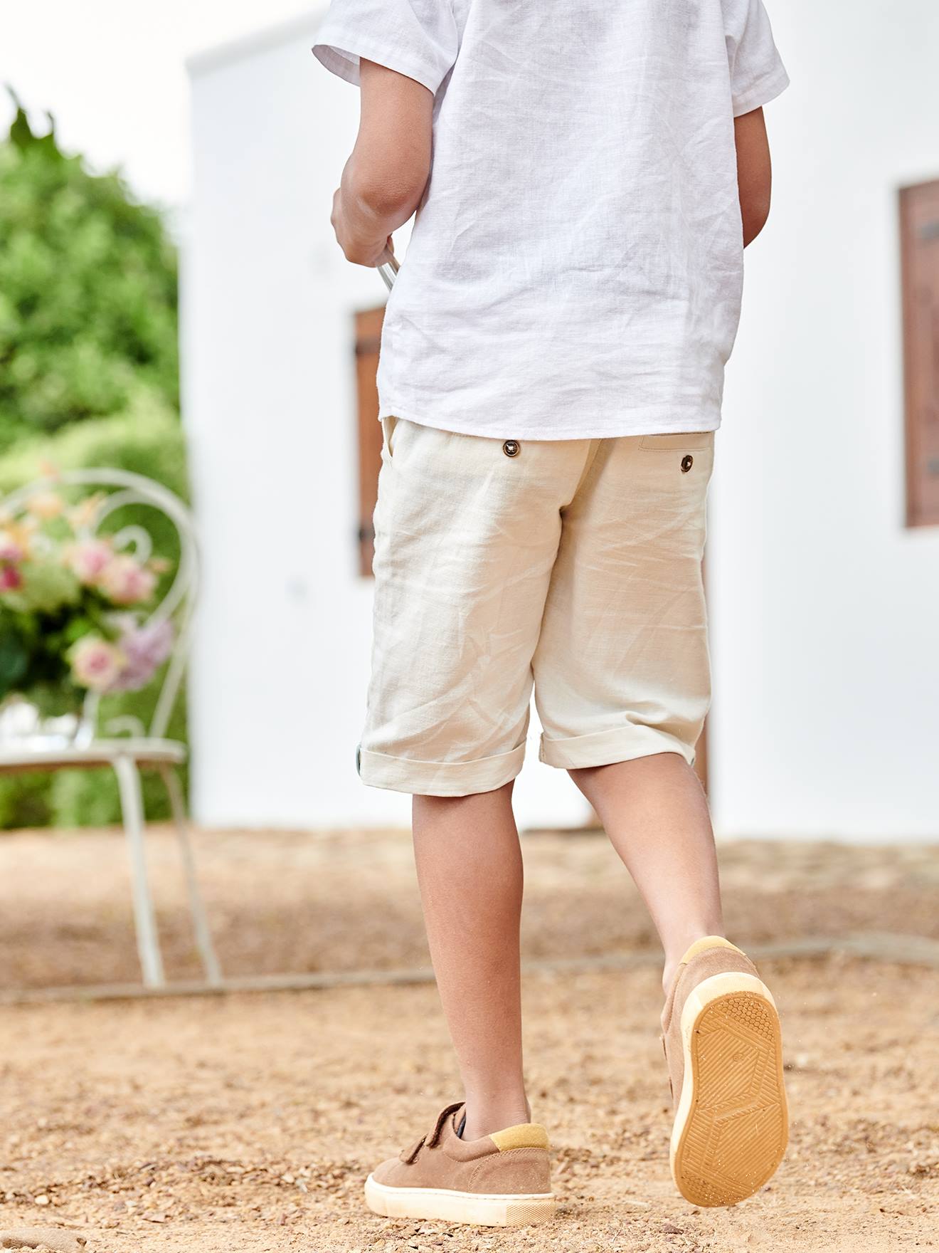 Vertbaudet Festliche Jungen Shorts - salbeigrün