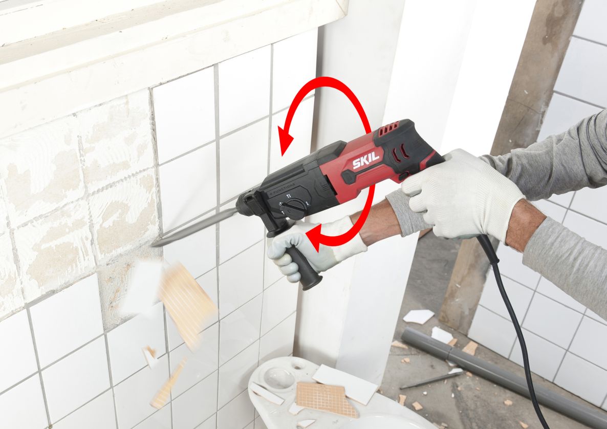 SKIL RH1E1770GA Borrhammare/mejselhammare SDS-plus 850W 2,8 J i väska + SDS+ adapter och 3 SDS-plus borrar