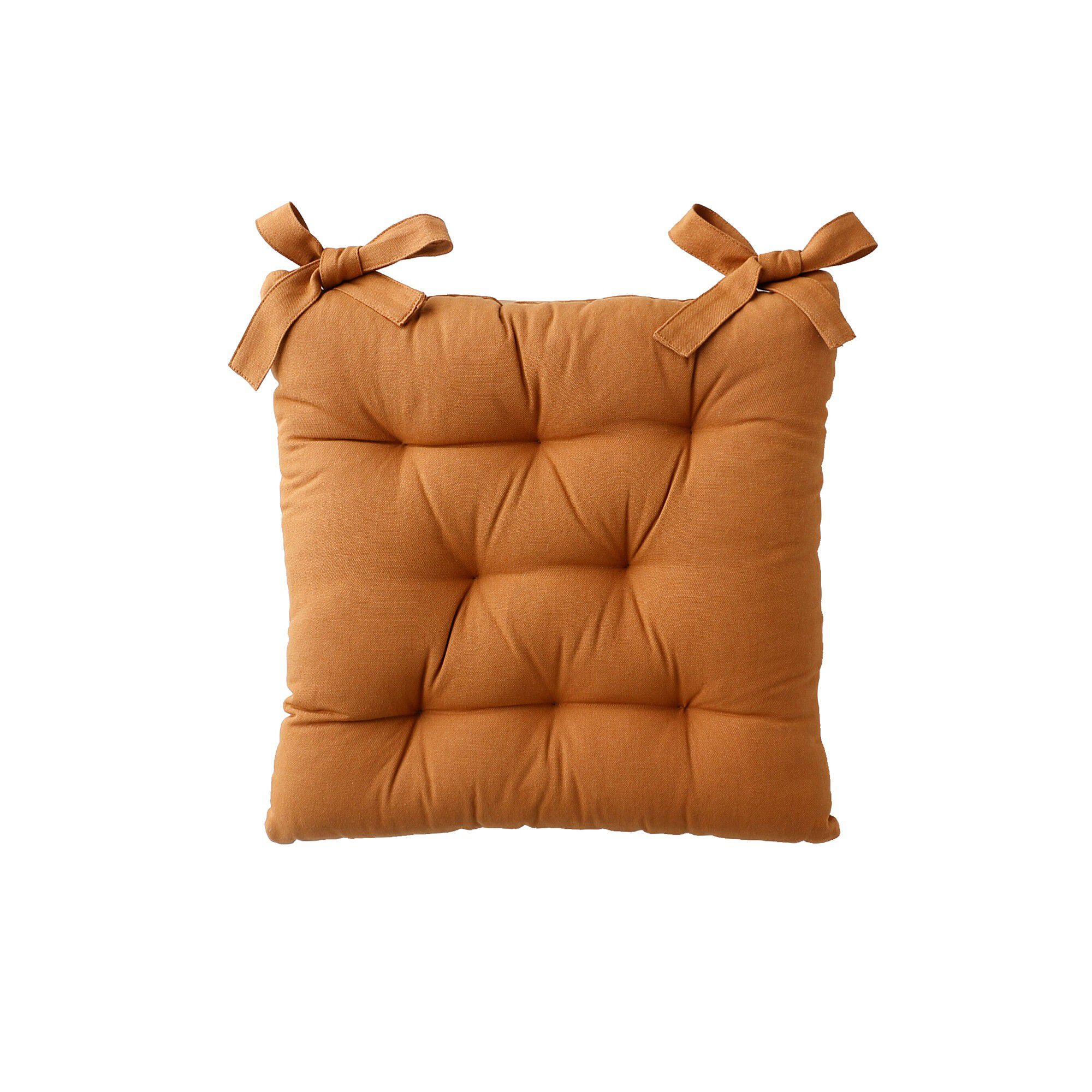 Galette de chaise carrée unie coton bachette