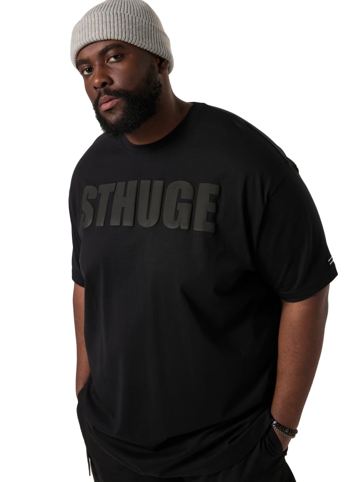 STHUGE Kurzarm T-Shirt in schwarz günstig kaufen