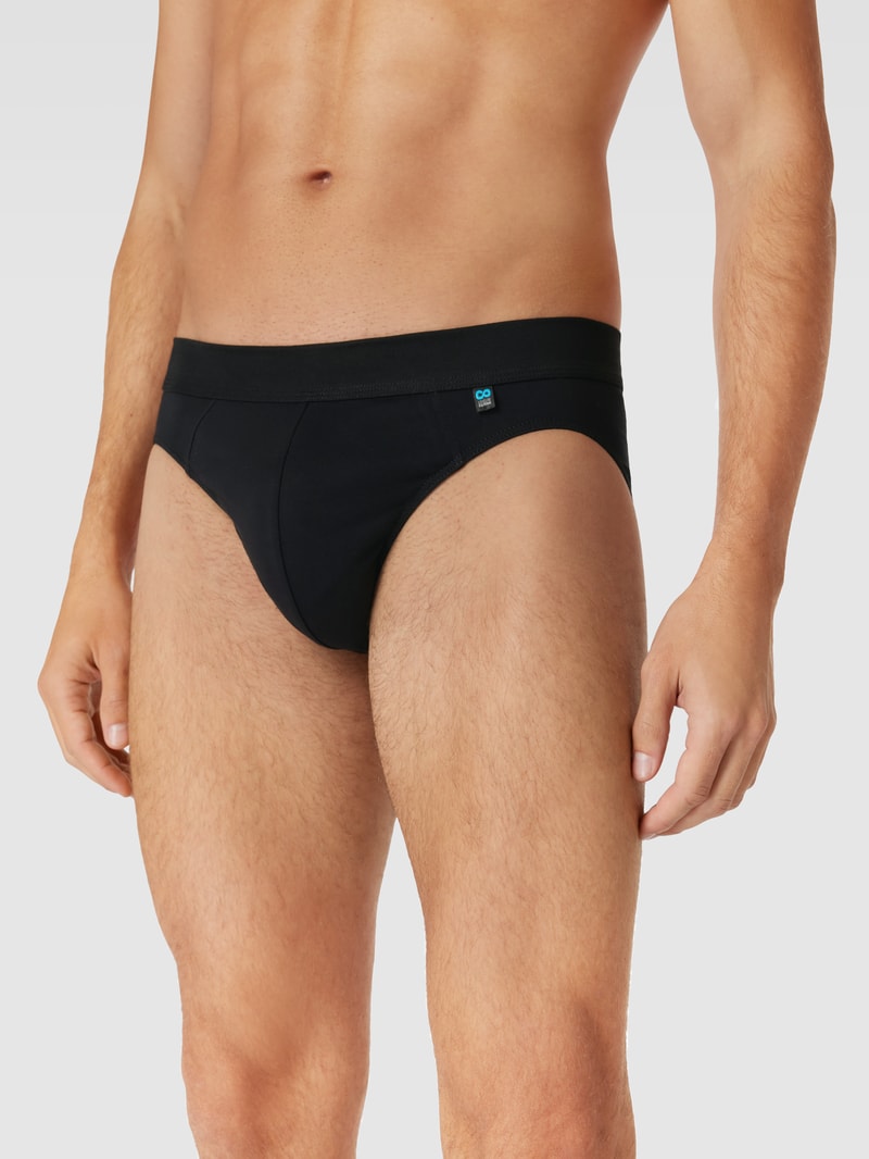 Slip mit Teilungsnähten Modell 'Long Life Cotton Export' in schwarz