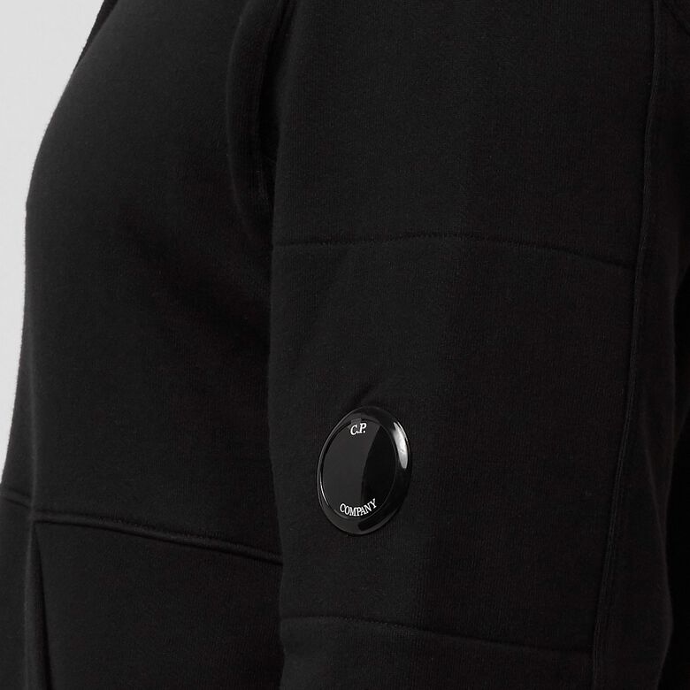 C. P. Company Diagonal Raised Fleece Pullover Hoodie Black