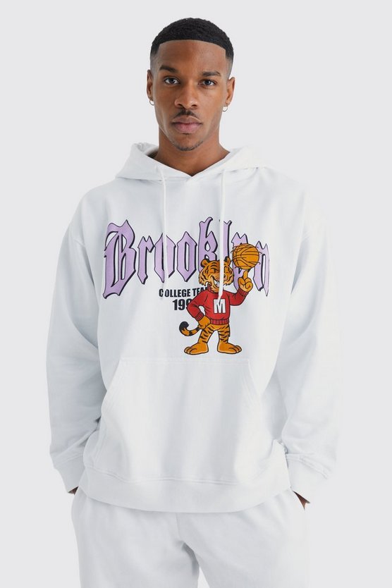 Oversize Trainingsanzug mit Mascot Print und Kapuze