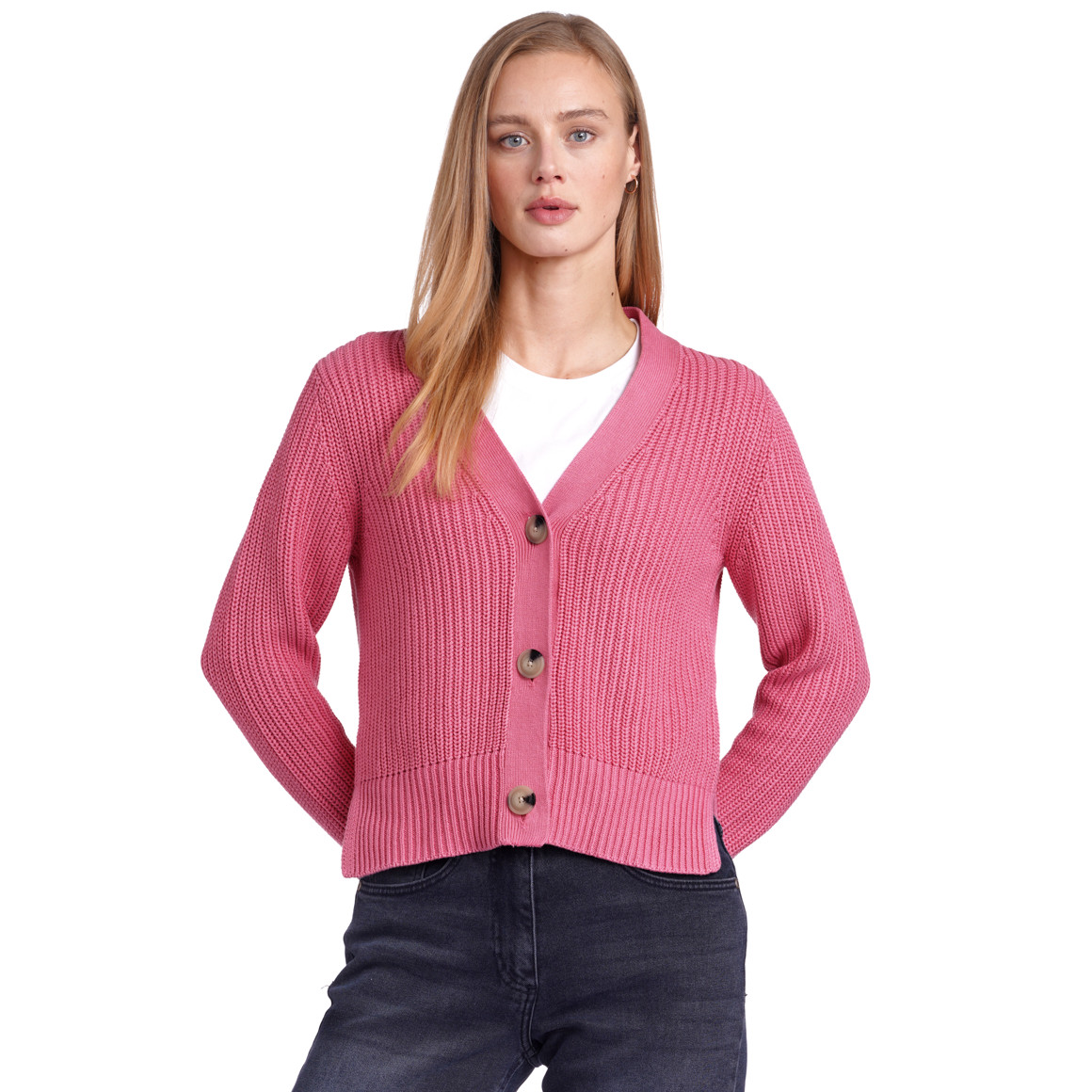 Damen Strickjacke mit Knopfleiste
