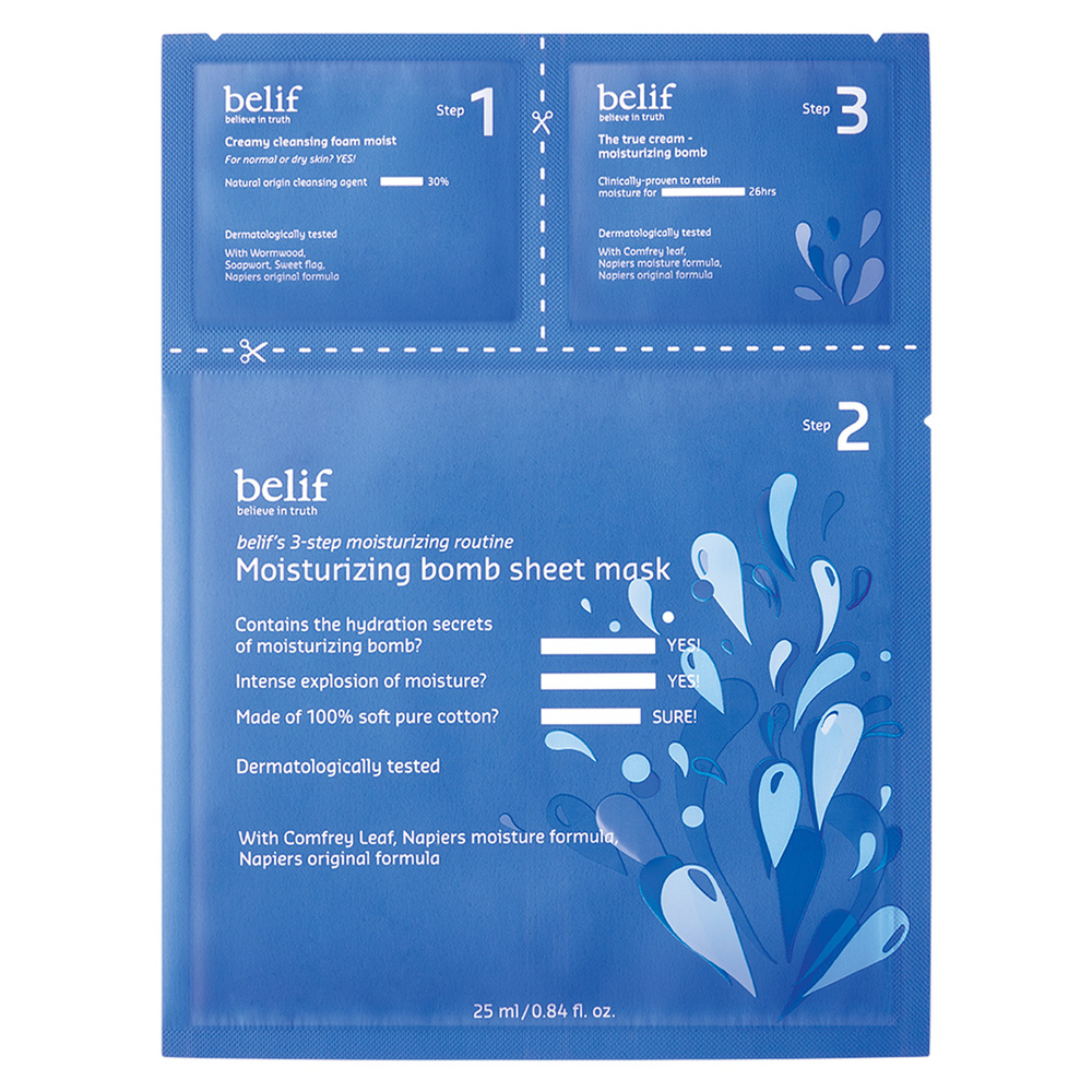 belif MOISTURIZING BOMB SHEET MASK Masque Visage