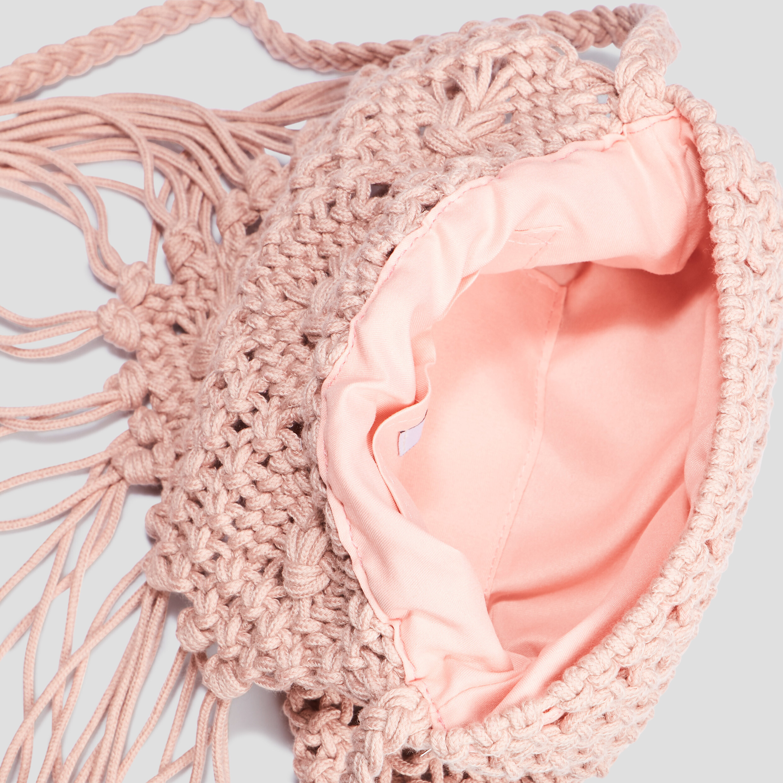 Sac rectangulaire à franges rose femme | La Halle