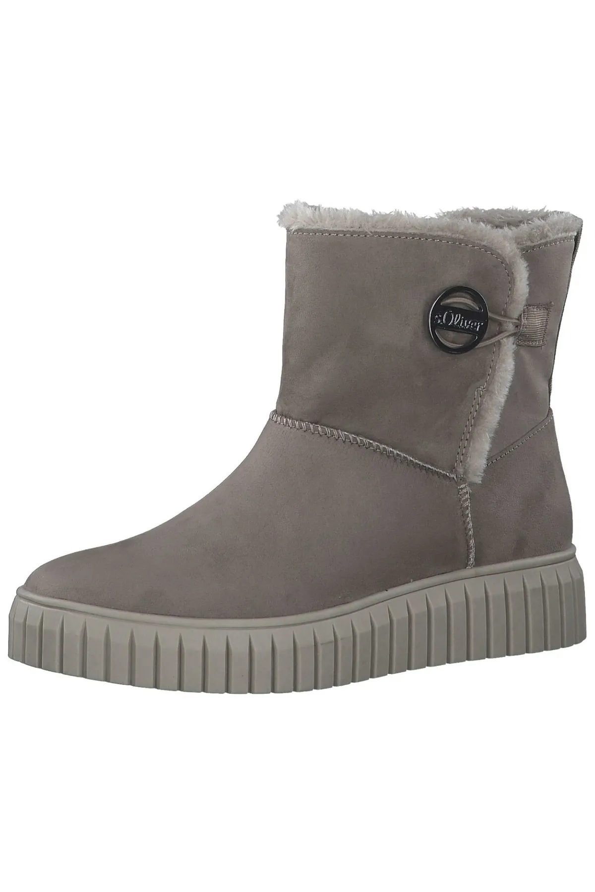 s.Oliver  Stiefelette - Beige - Flacher Absatz