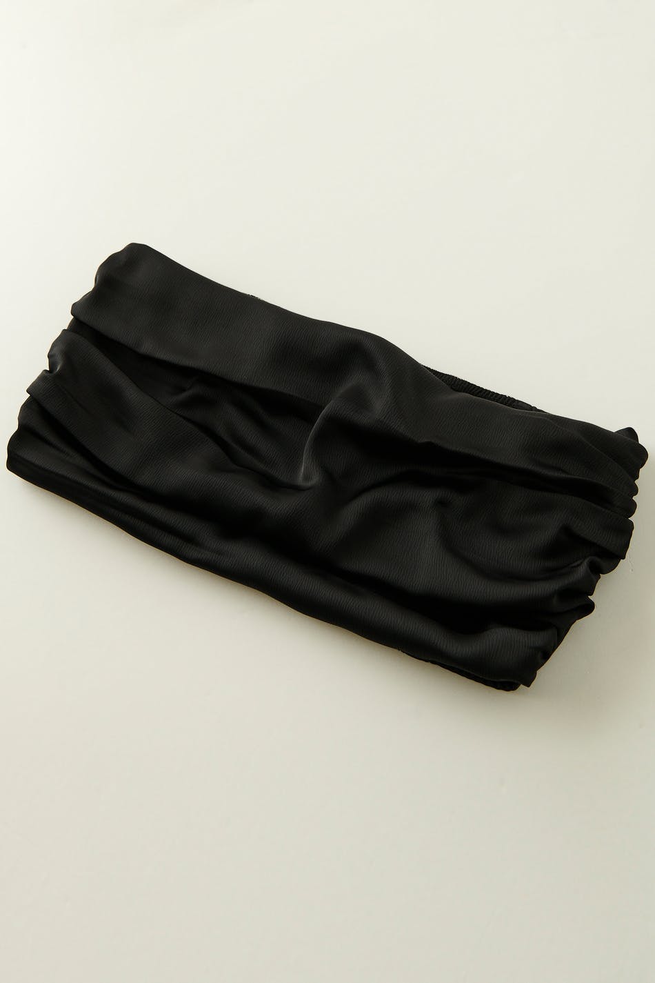 Pleated satin tube top