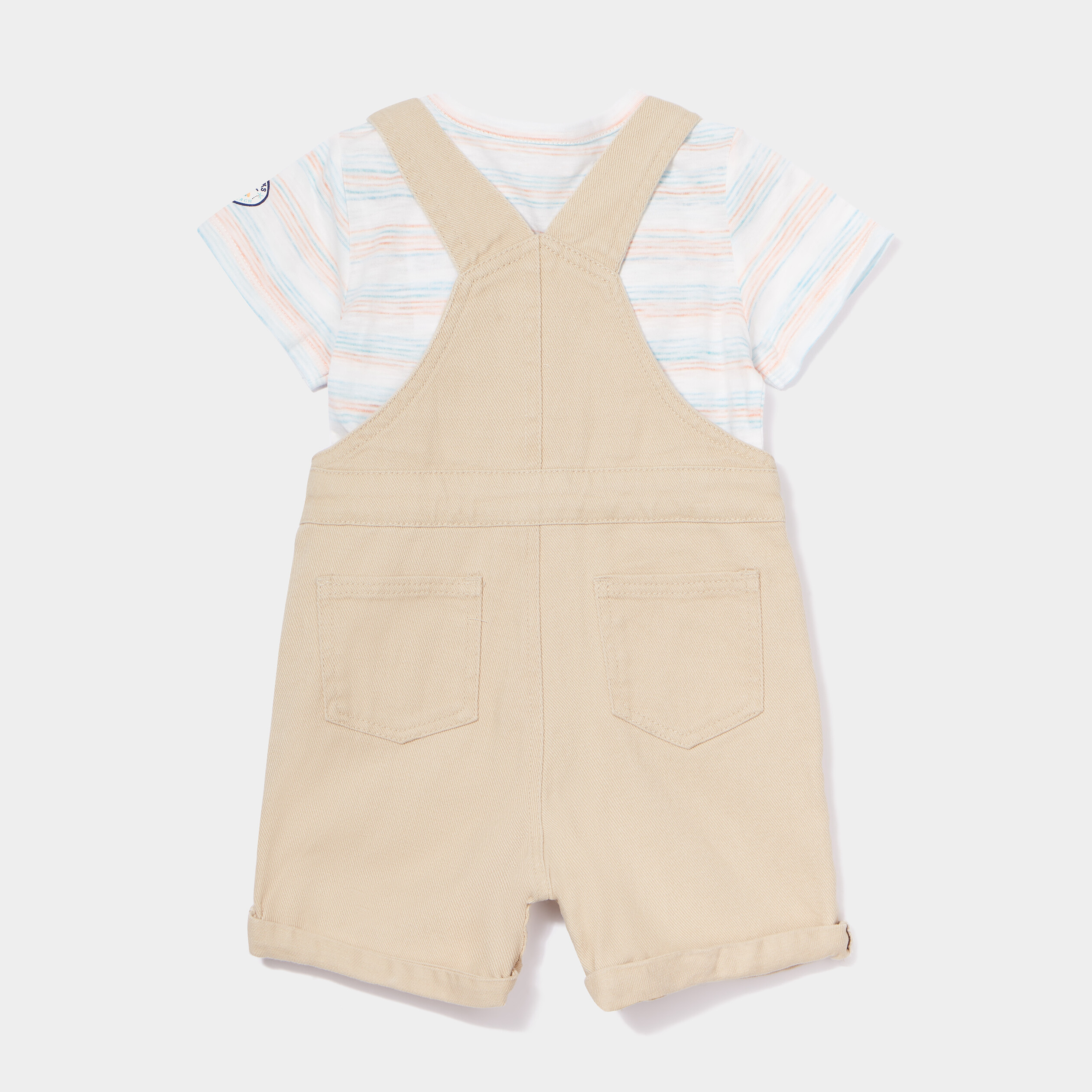 Ensemble salopette et t-shirt Creeks ecru bébé garçon | La Halle