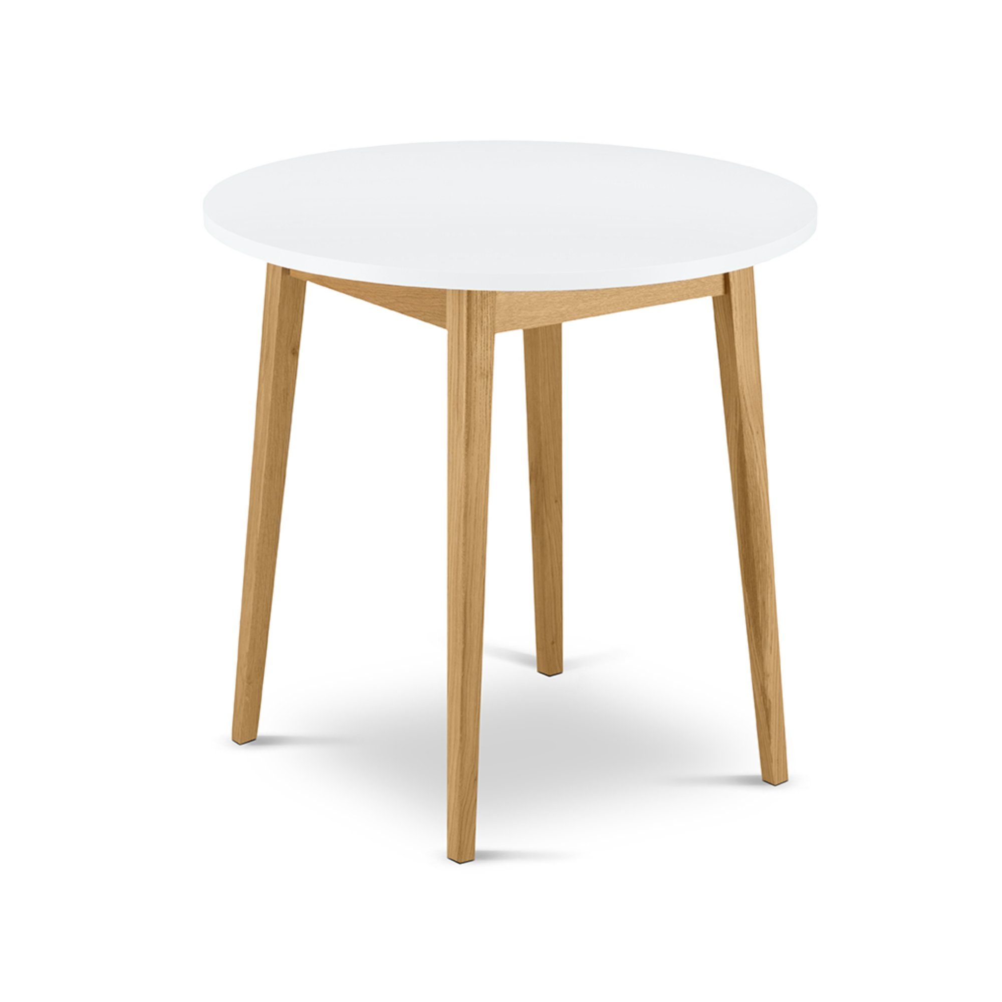 Konsimo Stehtisch FRISK Küchentisch Esstisch, Ø 80cm, rund, Skandinavischer Stil, Tischplatte 18mm