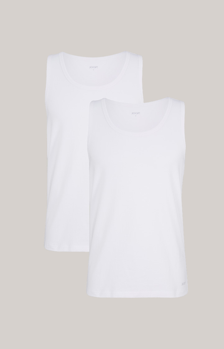 2er-Pack Fine Cotton Stretch Tank Top in Weiß