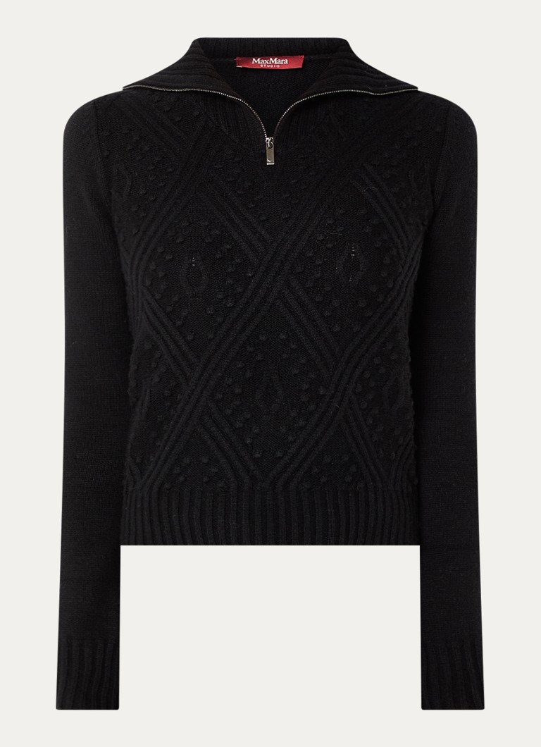 Pulover MaxMara Etra din tricot împletit cu inserții de cașmir.
