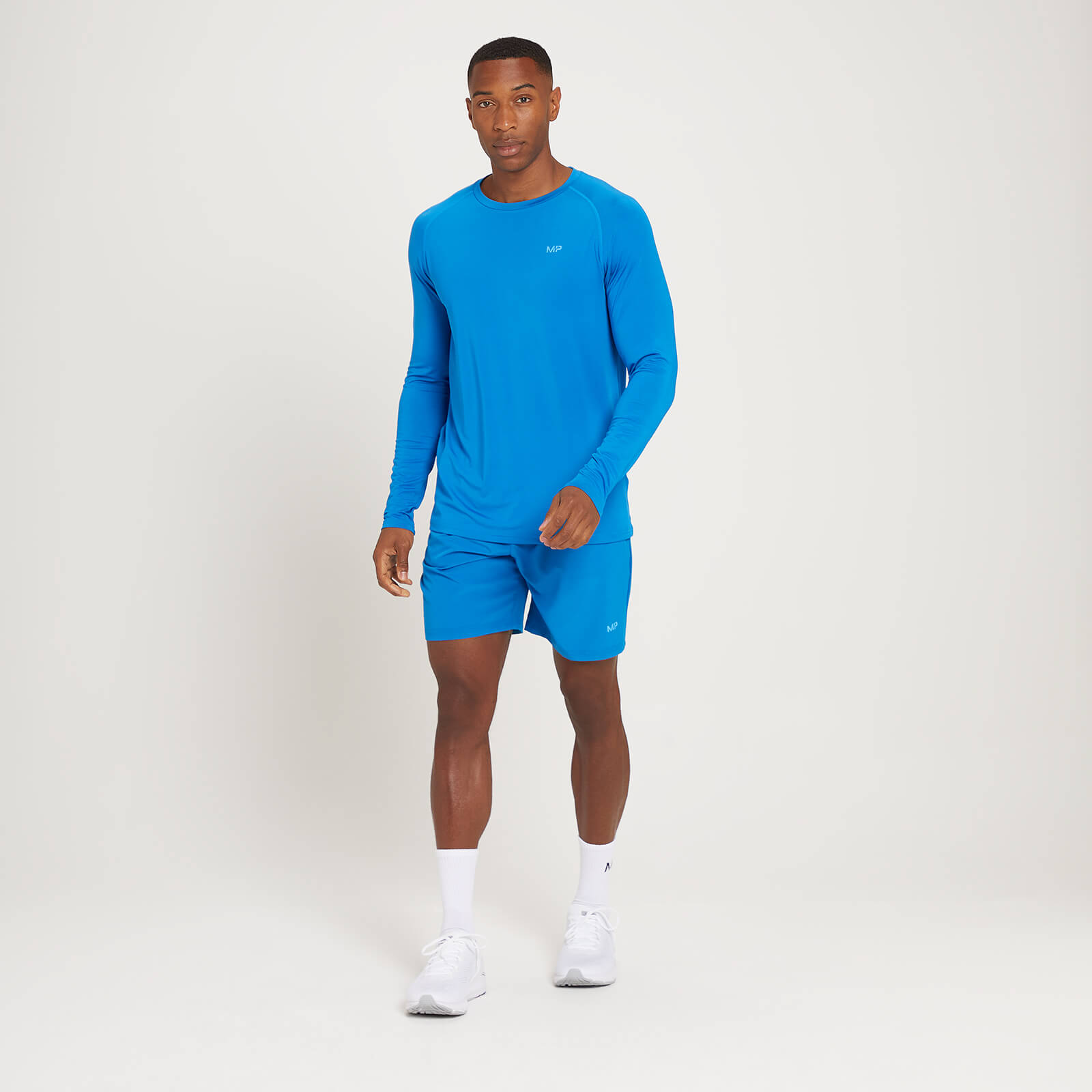 T-shirt d’entraînement à manches longues MP Linear Mark Graphic pour hommes – Bleu pur