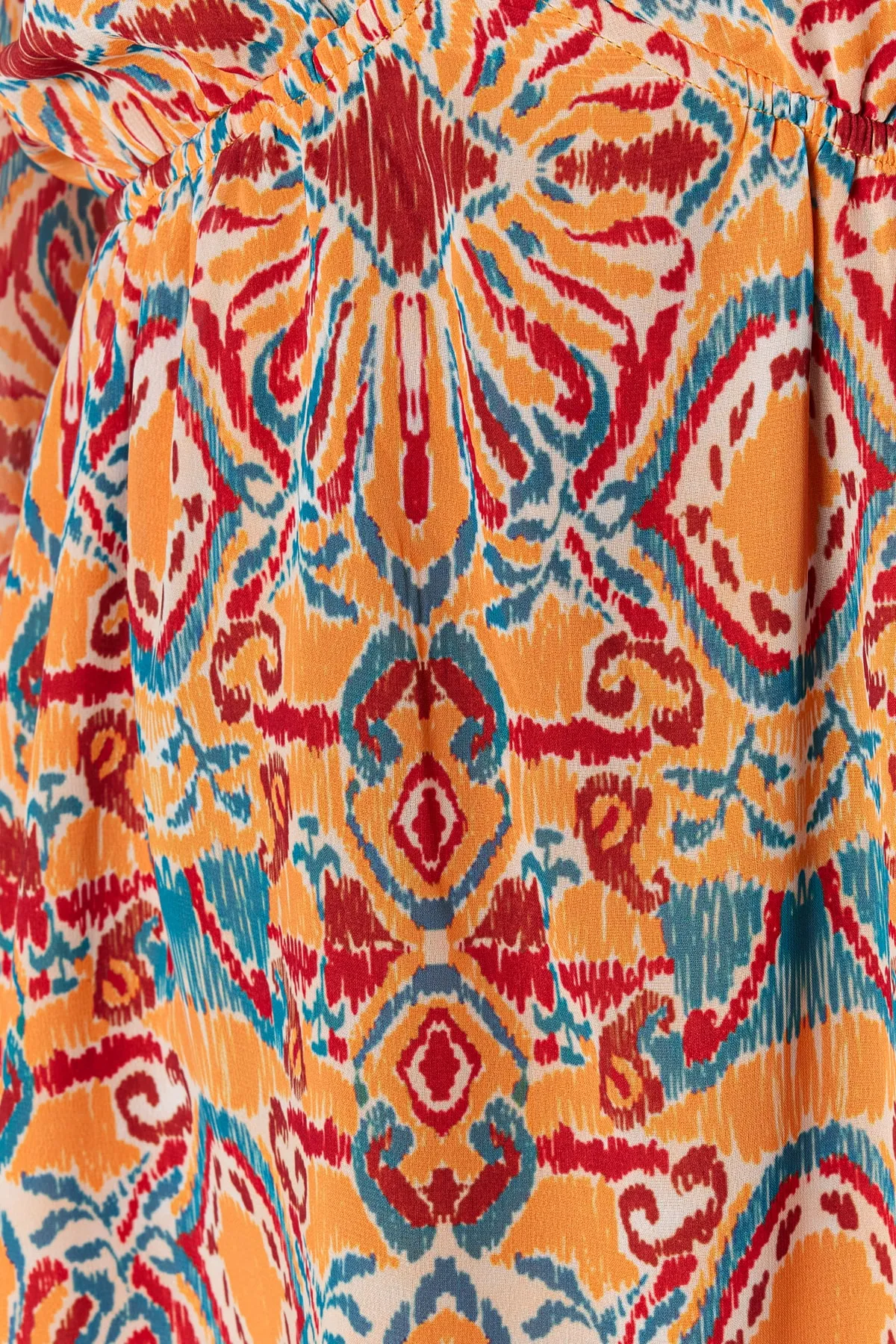 Trendyol Collection  Orange bedrucktes Webkleid TWOSS23EL00519