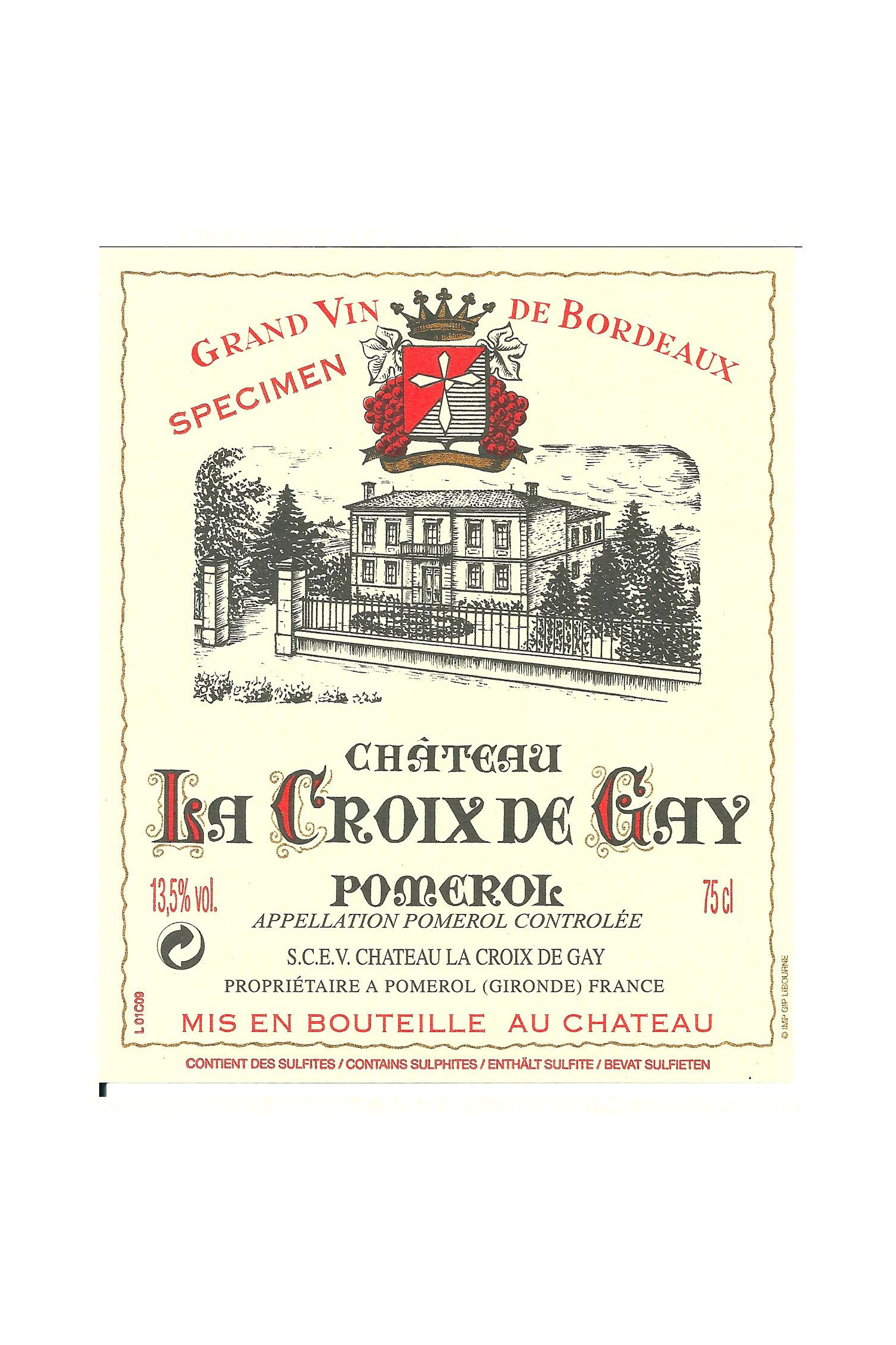 Château La Croix De Gay 2000, Pomerol