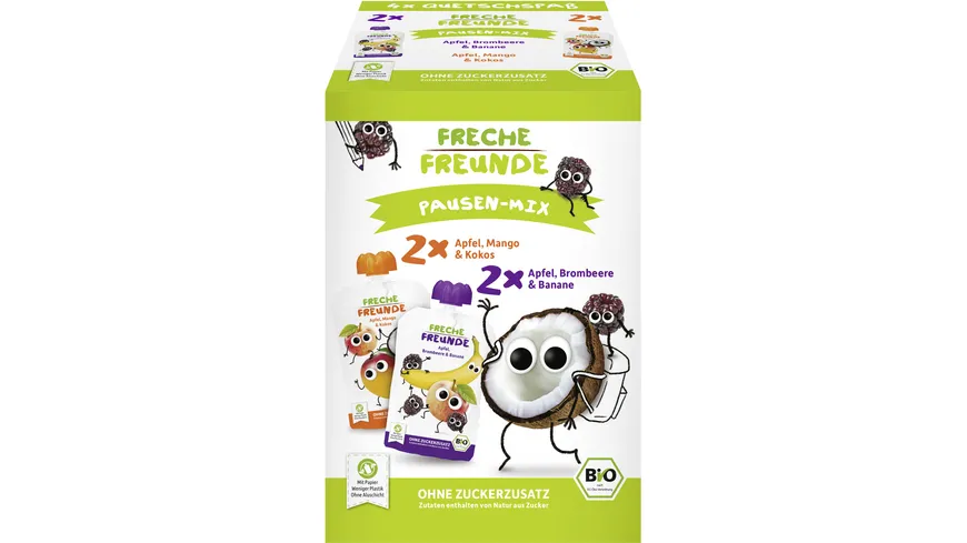 Freche Freunde Bio Quetschie Multipack Pausen-Mix 400 g