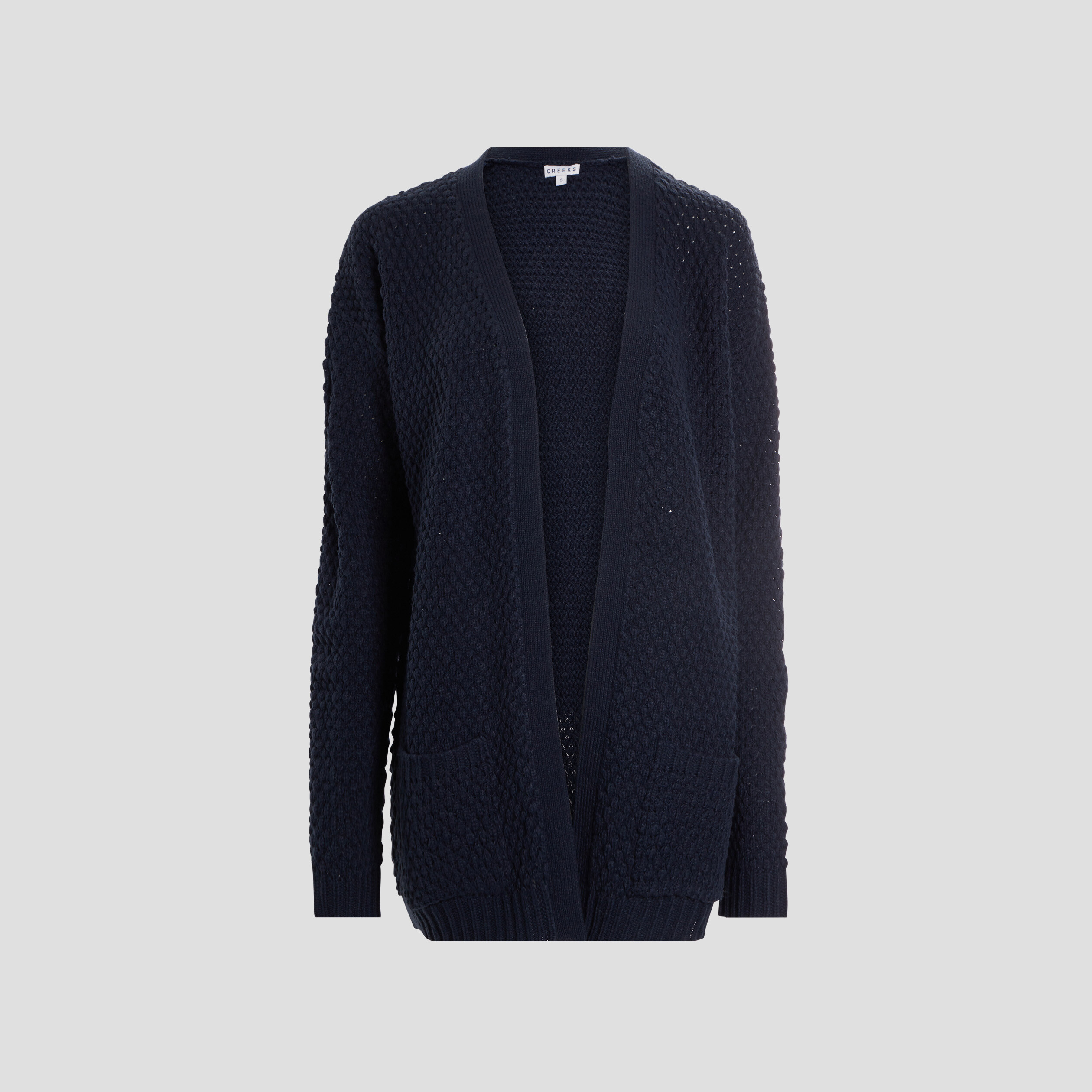 Gilet long manches longues bleu marine femme | La Halle
