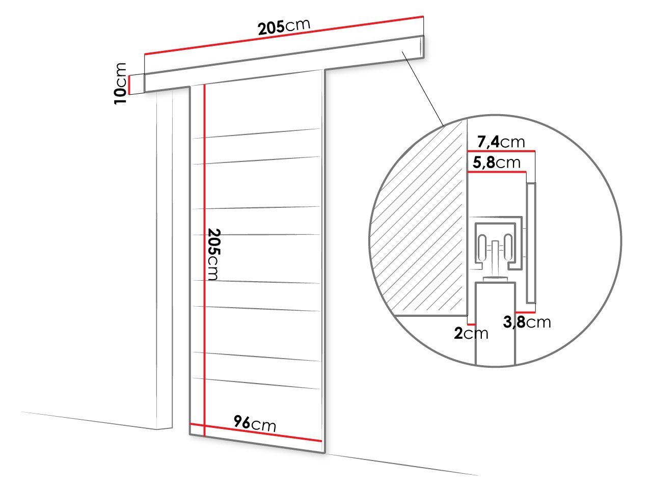 Mirjan24 Schiebetür Leo 90 V (Tür universell Links / Rechts), Glaseinlagen Lacobel, Einfache Montage, Solide Aluminiumgriffe