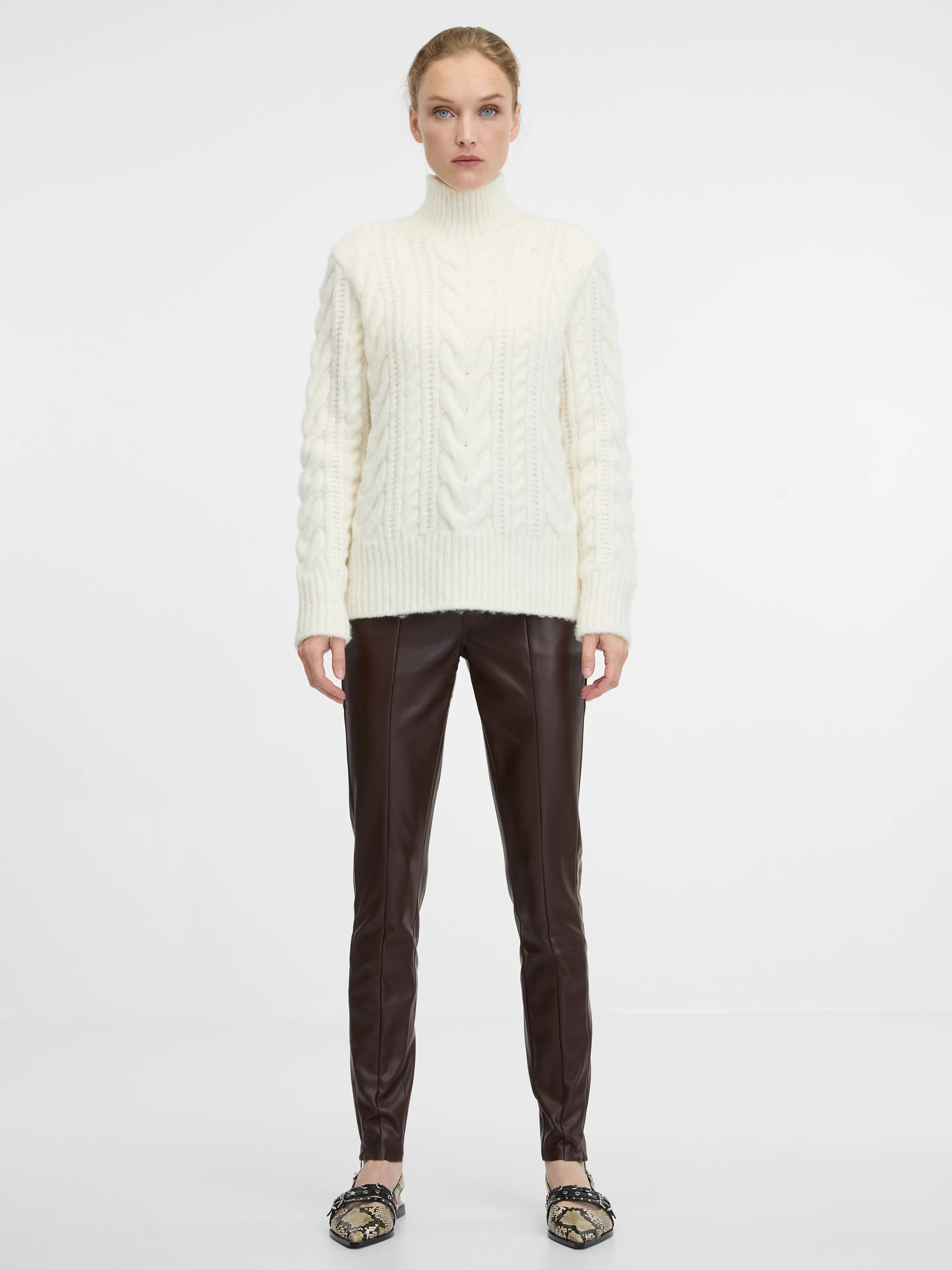 Braune Damen Lederhose ORSAY