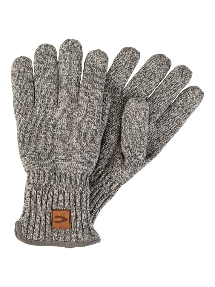 Camel Active Melierte Strickhandschuhe mit warmen Futter in Hellgrau günstig kaufen